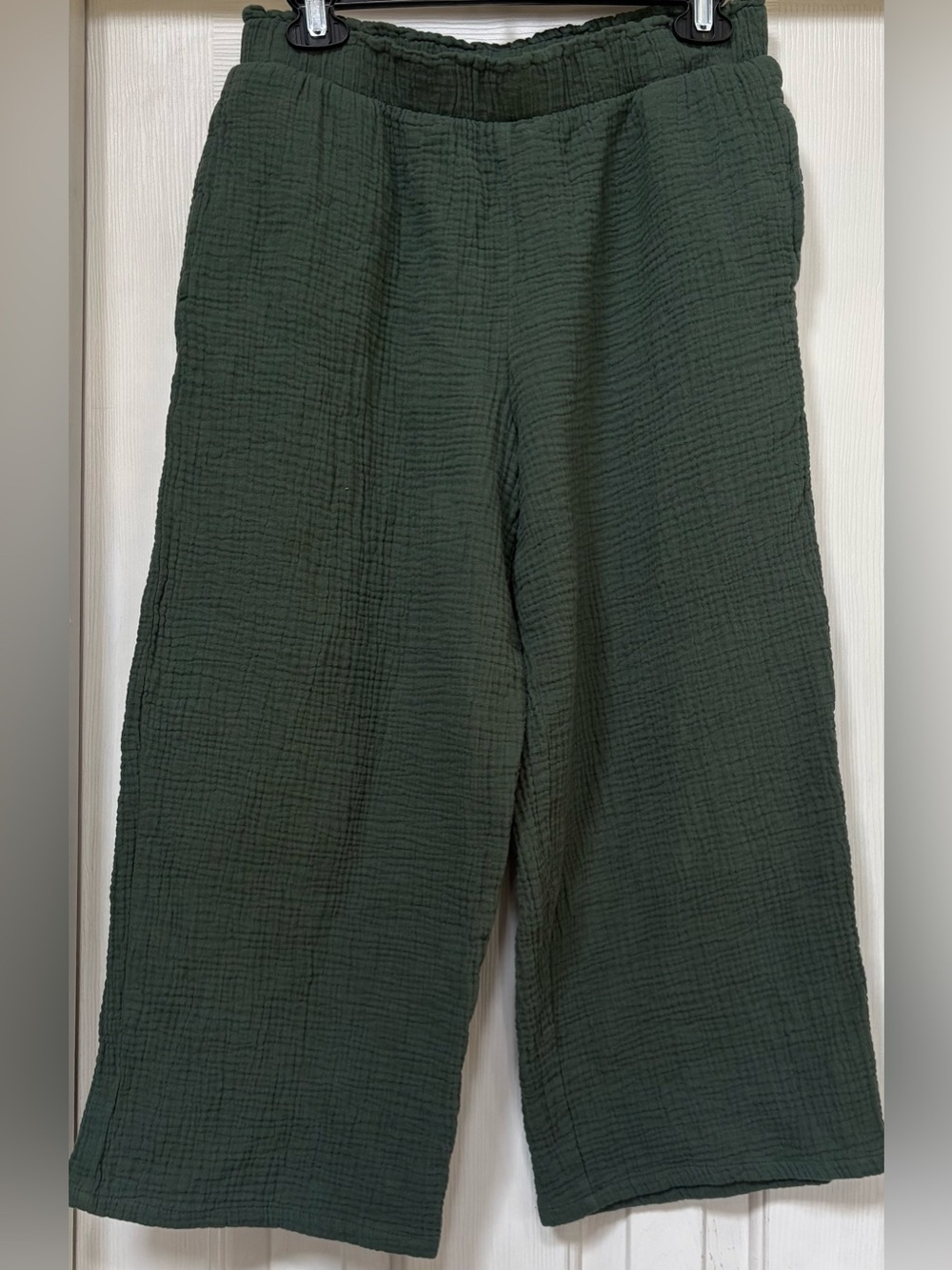 Jessica Simpson Olive Green Cotton Gauze Pull-On Joggers